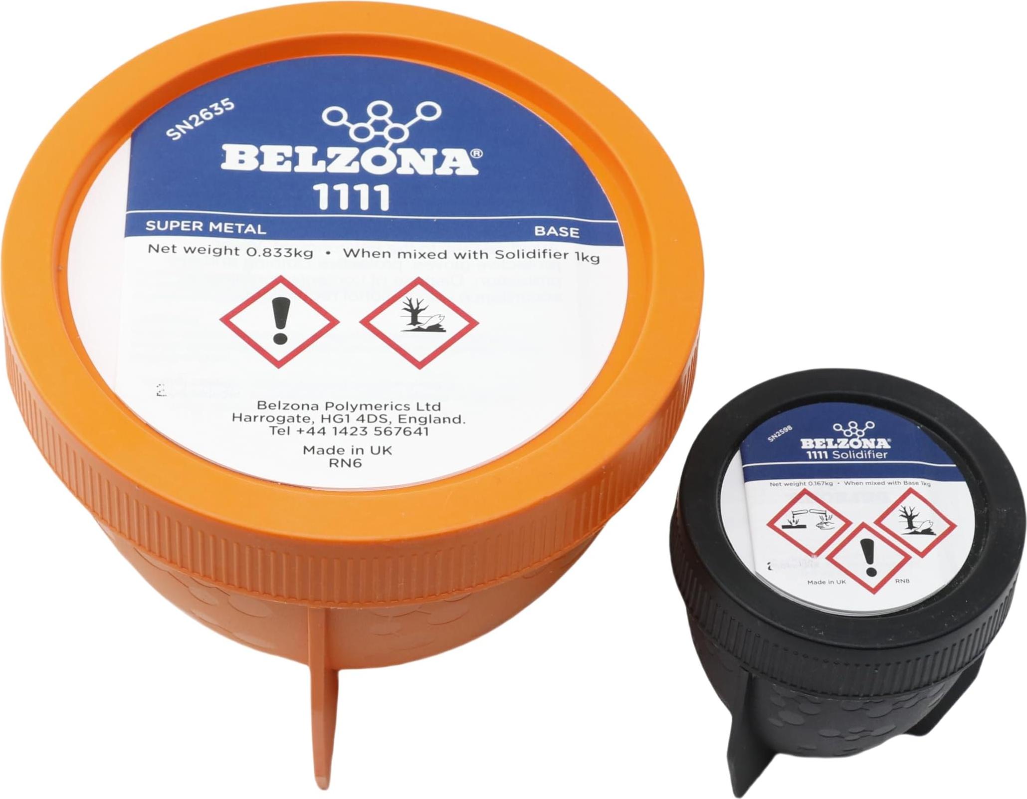 Belzona 1111 Super Metal 1kg Kit, Epoxidharz-Reparaturset, 2K, Metallreparatur, lösungsmittelfrei, Siliziumstahl, Basis+Härter