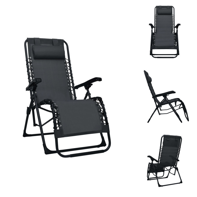 vidaXL Skladacie lehátko čierny textilén - Lehátka