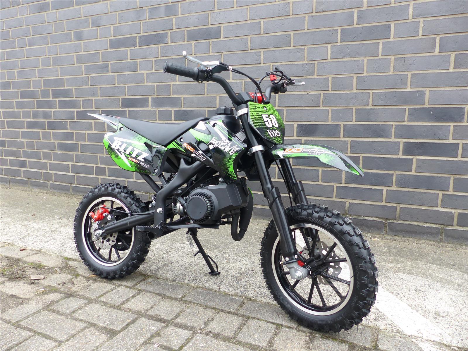 Pocketbike Dirtbike Pocket Cross 49cc Kinder Cross Crossbike KXD 708 Grün