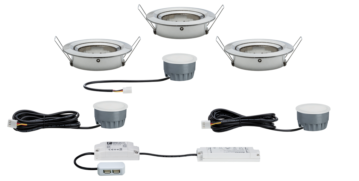 Paulmann Einbauleuchte Smart Coin LED 3x6 W Eisen Set mit Dimm- und Schwenkfunktion 824407