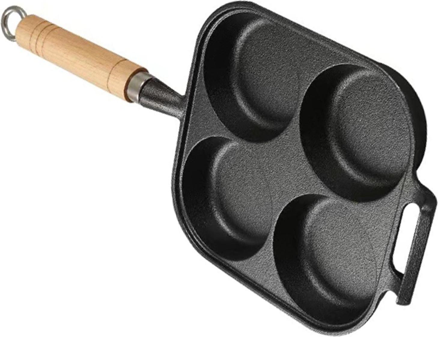 Cocosity Bratpfanne vertiefte Nicht -Stick mit Spatel?lbrste vier Lochtopf zum Frhstckspfannkuchen