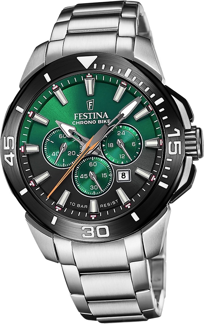 Festina pánske hodinky z ušľachtilej ocele strieborné Festina Chrono Bike náramkové hodinky D2UF20641/B