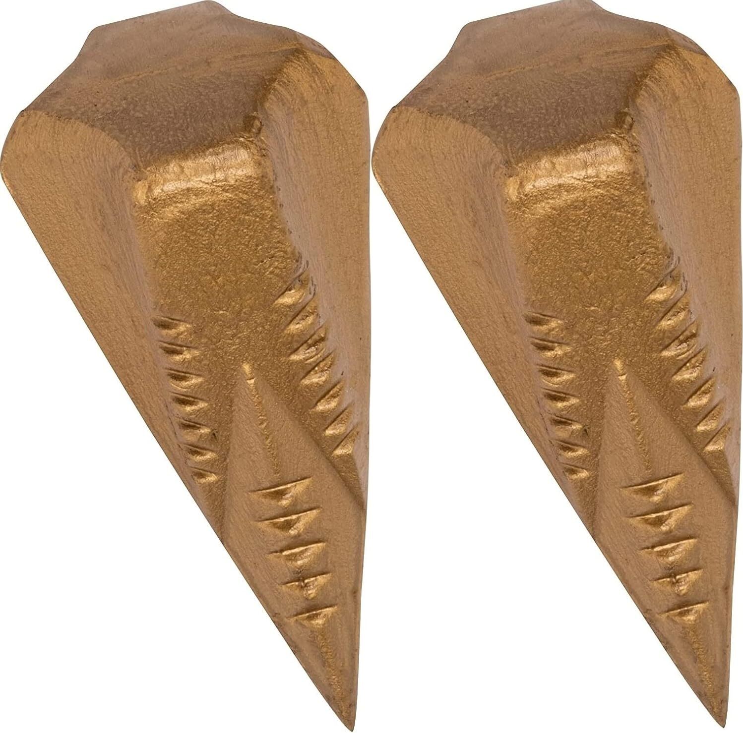 Zimtky 2X Spaltgranate ca.1,6kg! Hochwertiger Spaltkeil für Holzspaltung Spaltaxt Spalthammer Holzspalter Spaltwerkzeug Keil-Kreuzform Spezialstahl Spaltkeile Spaltgranaten Fällkeil, Gold Z241105QDLJZC16