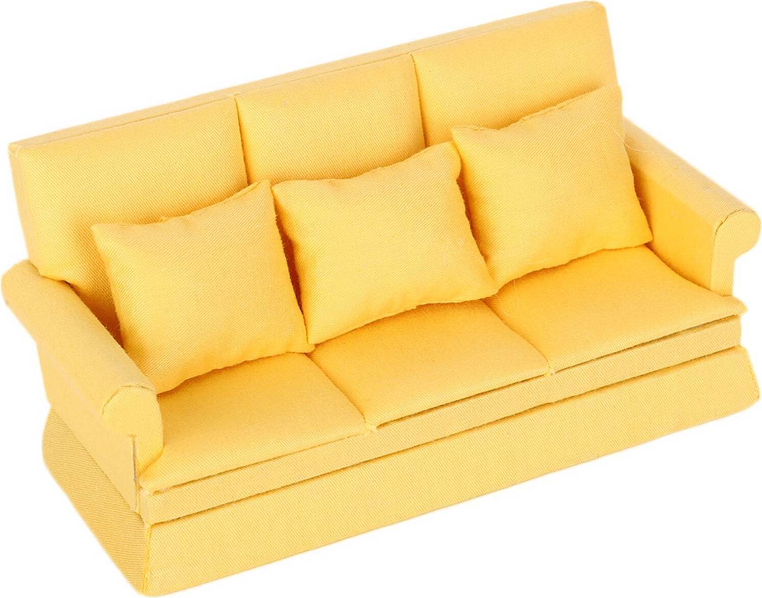 Cocosity Puppenhaussofa,Puppenhaussofa mit Kissen,1:12 Puppenhaussofa,Puppenhaussofa aus Holz,Puppenhaus-Wohnzimmermöbel