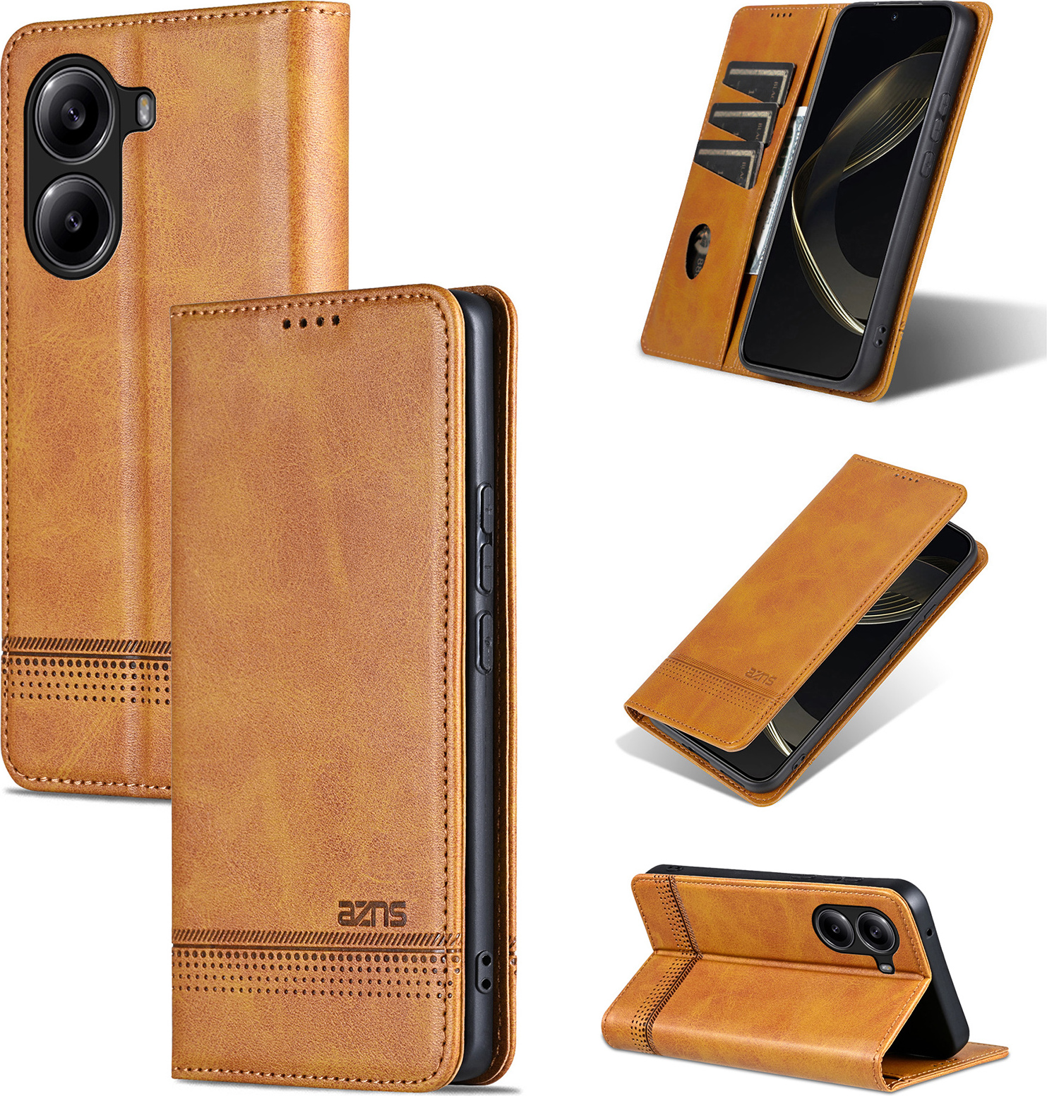 Custodia In Pelle Con Portafoglio Per Xiaomi Poco X7 Pro - Verde, Con 3 Slot Carte E Kickstand - 2