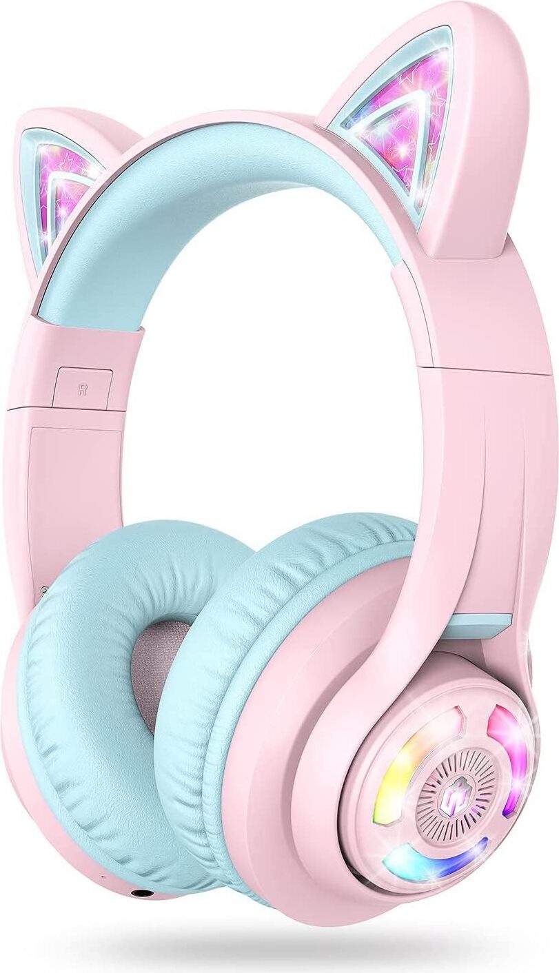 Nastaviteľná hlasitosť 74/85/94 dB, 50 hodín prehrávania, Bluetooth 5.2, detské slúchadlá s mikrofónom do školy/tabletu/mobilu/PC