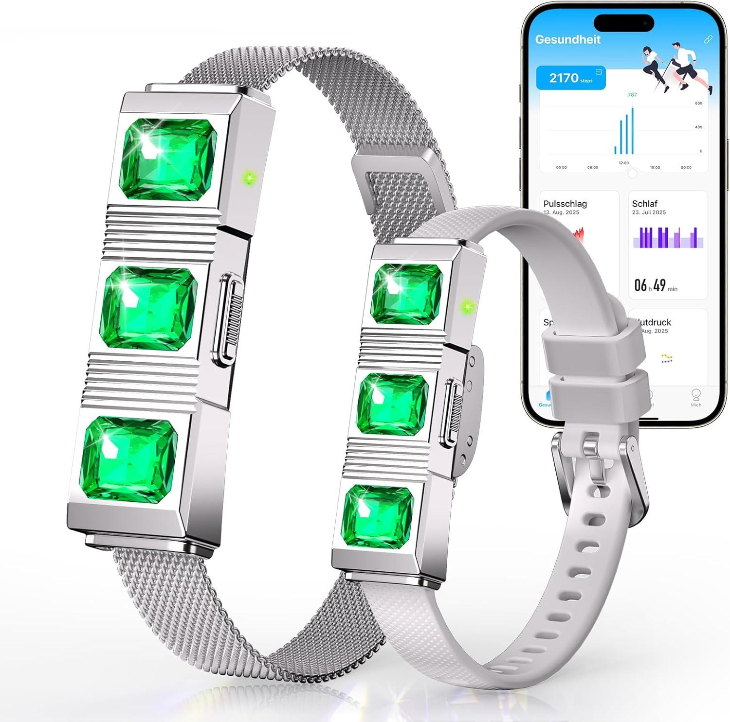 iSo Tech Smart Fitness Tracker ohne Display | 30 Tage Akku | 24/7 Herzfrequenz, SpO2 & Schlafmonitor | Kein Abo