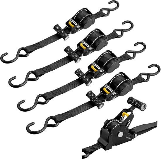 OEM Automatische Spanbanden 3,3 m 25 mm S-haken 340 kg/680 kg, Verstelbare Ratelbanden, Zelfoprollende Spanband mit Ratel für Motorradanhänger 2026