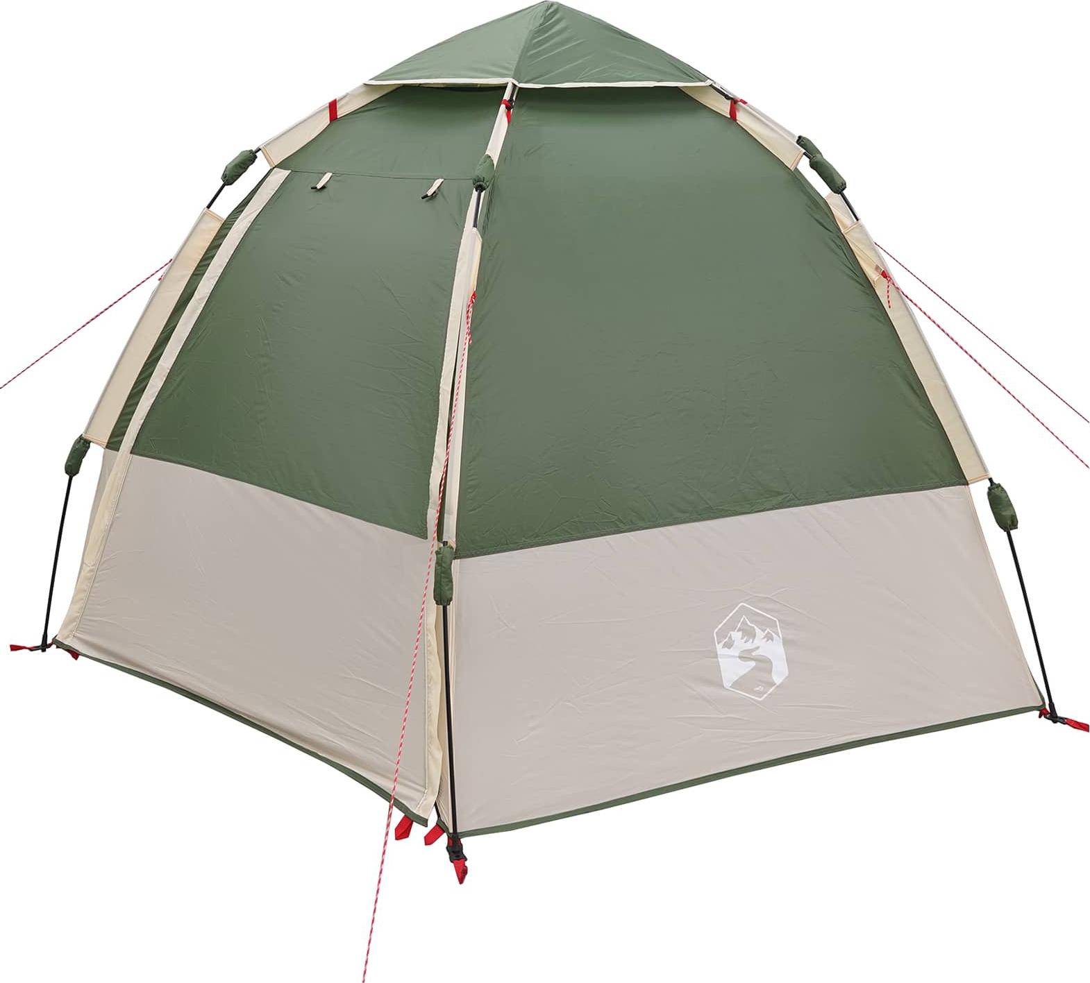vidaXL Schnellmontagezelt mit Regenhaube für 4 Personen mit Dach Grün 42008396