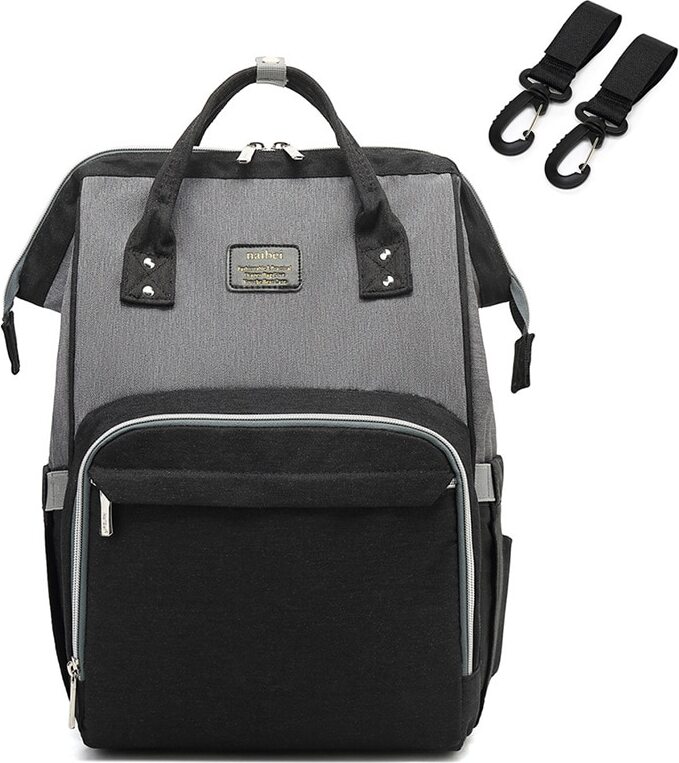 Linuode Windelrucksack Windeltasche Bag Mummy Large Capacity Bag Mom Baby Multifunktionale wasserdichte Outdoor-Reisewindeltaschen für die Babypflege (Farbe: schwarz grau) DTT0263