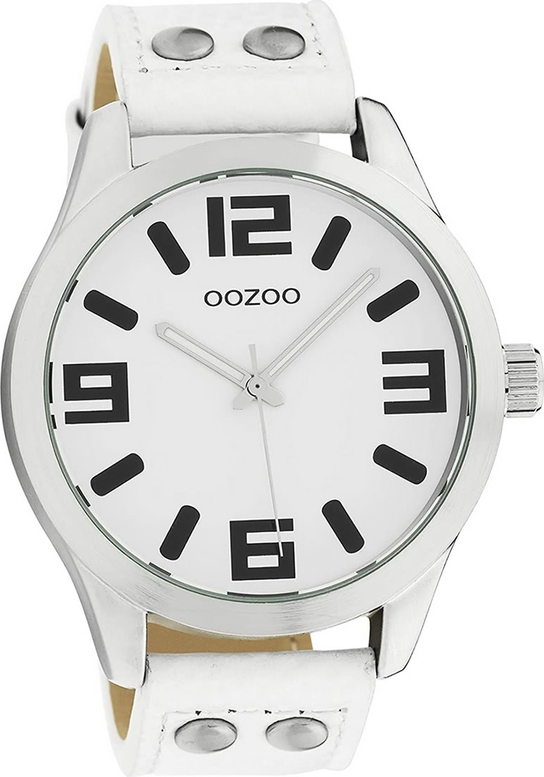 Oozoo kožené dámske hodinky C1050 analógový Quartz remienok biele hodinky D2UOC1050A