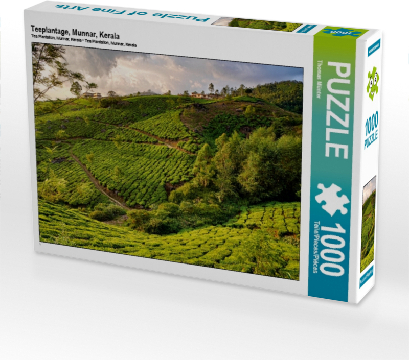 Calvendo Teeplantage, Munnar, Kerala 1000 Teile Puzzle quer 640x480mm, Münter Thomas; 7303891