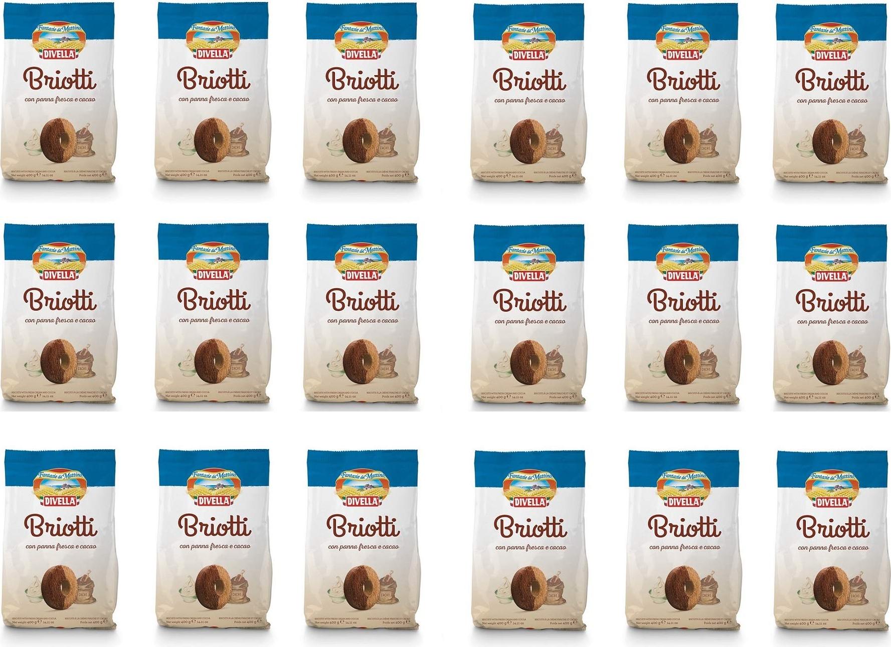 18x Divella Briotti Shortbread Kekse mit frischer Sahne und Kakao 400g biscuits cookies Italienische Kekse RK-MLMG-EGRV