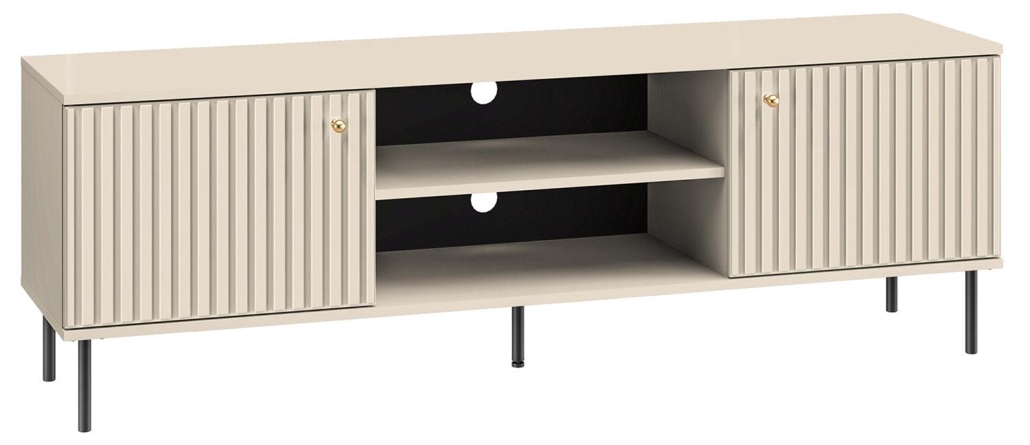 Selsey Caletto - TV-Schrank mit Lamellentüren, Beige, 160 cm