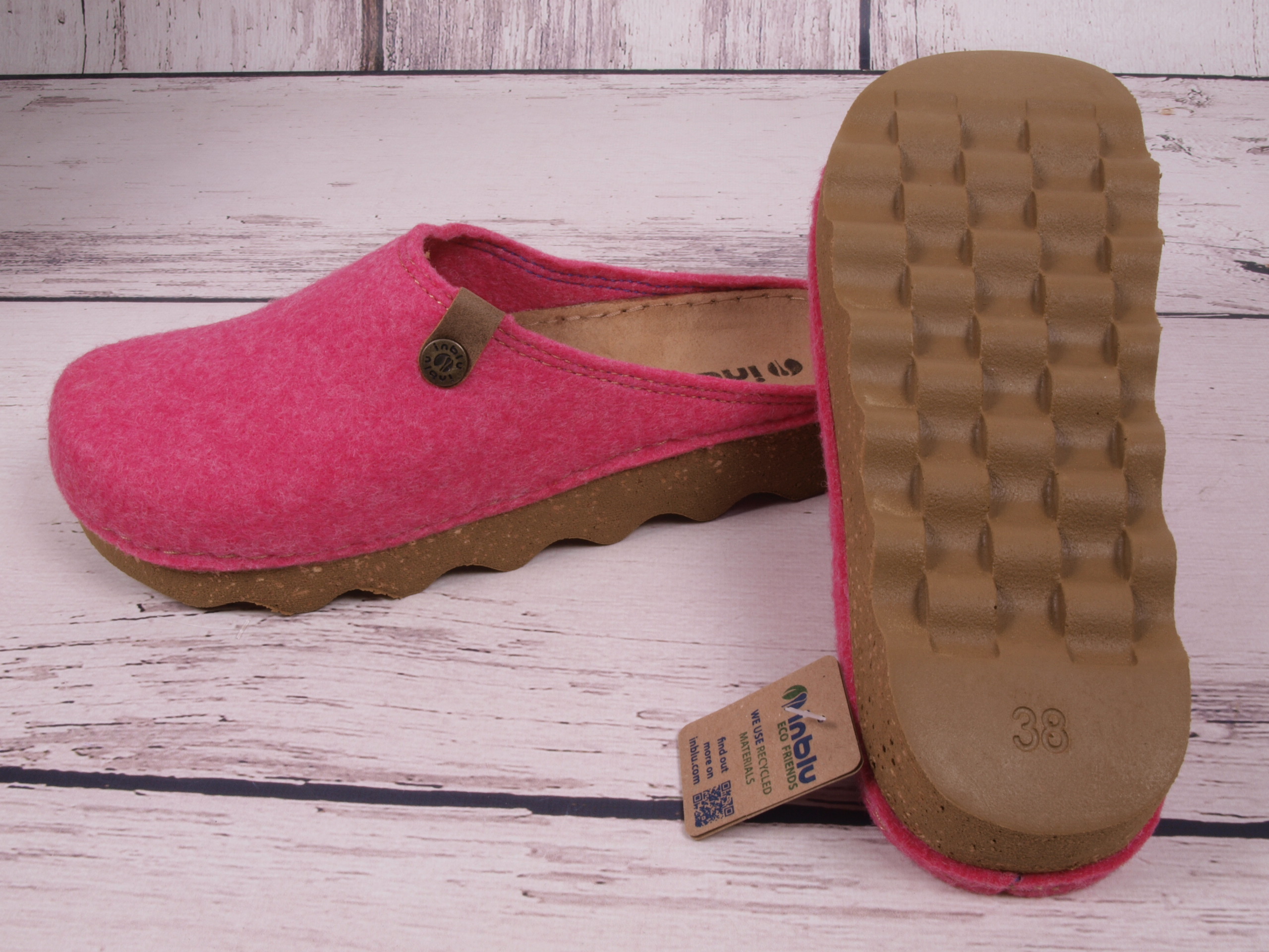 Damen Hausschuhe Inblu DK08-005 rosa, Lederinnensohle