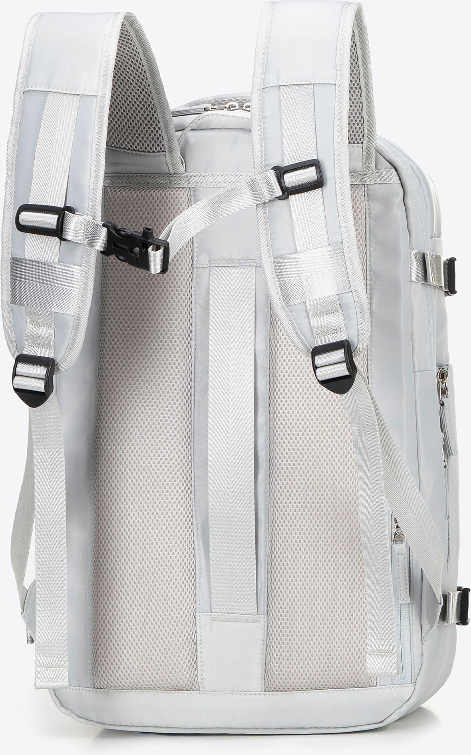 Wittchen Herren-Rucksack, erweiterbar, multifunktional, Flugzeug-Design, Cremeweiß, Polyester