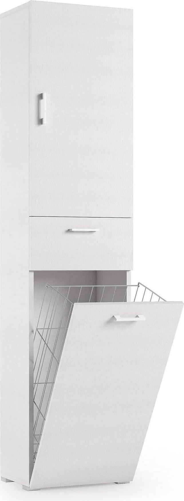 Dmora Mehrzweckschrank 2-türig 45x195 cm Weiß 2 Regale