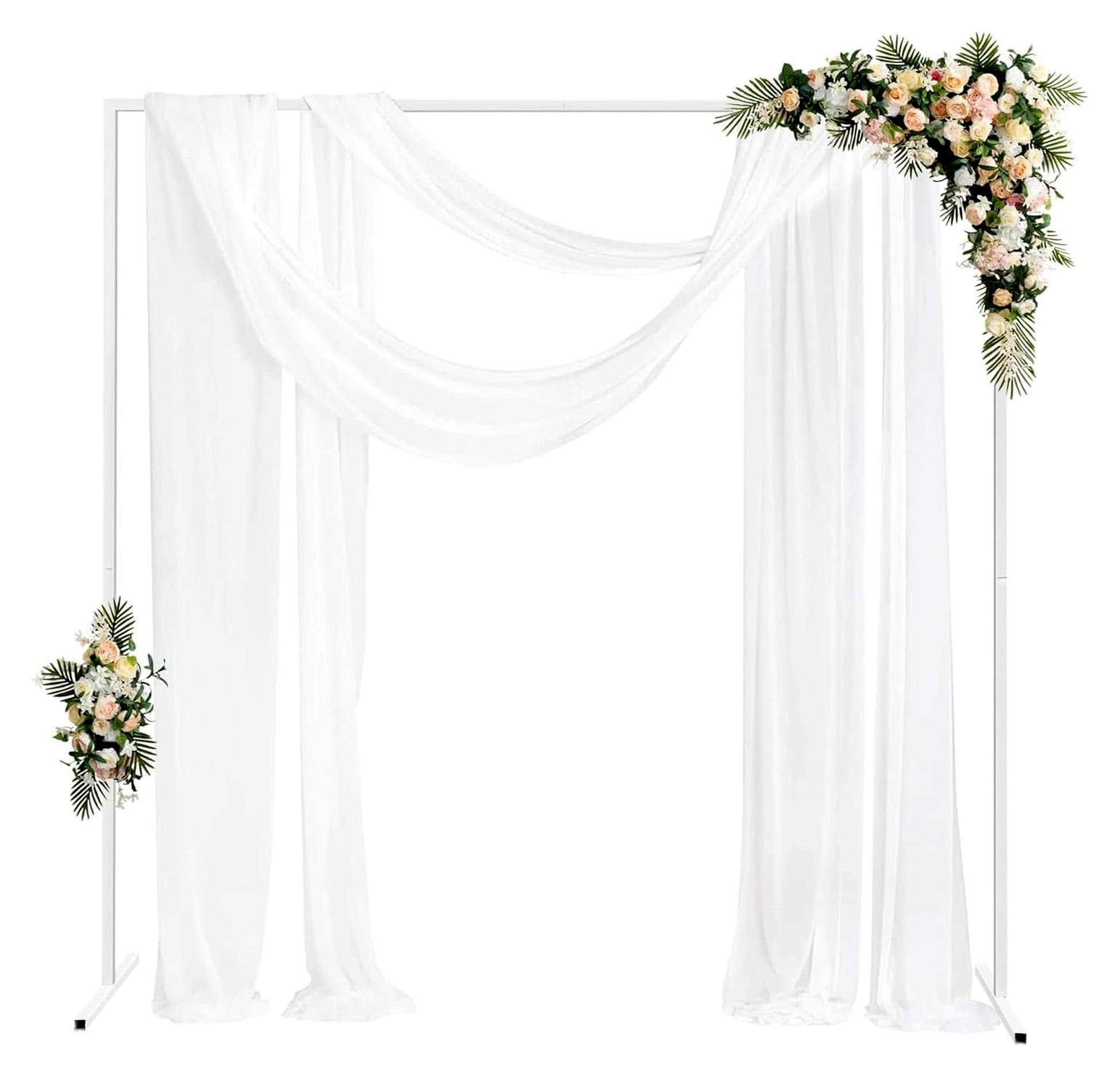 Markenlos Metall Rankgitter Hochzeitsbogen Quadratisch, Weiß, Rosenbogen mit einer Belastbarkeit von bis zu 10 kg, Rankbogen für Garten, Geburtstagsfeiern, Zeremonien, Jubiläumsfeiern und Hochzeiten, 2 x 2 m