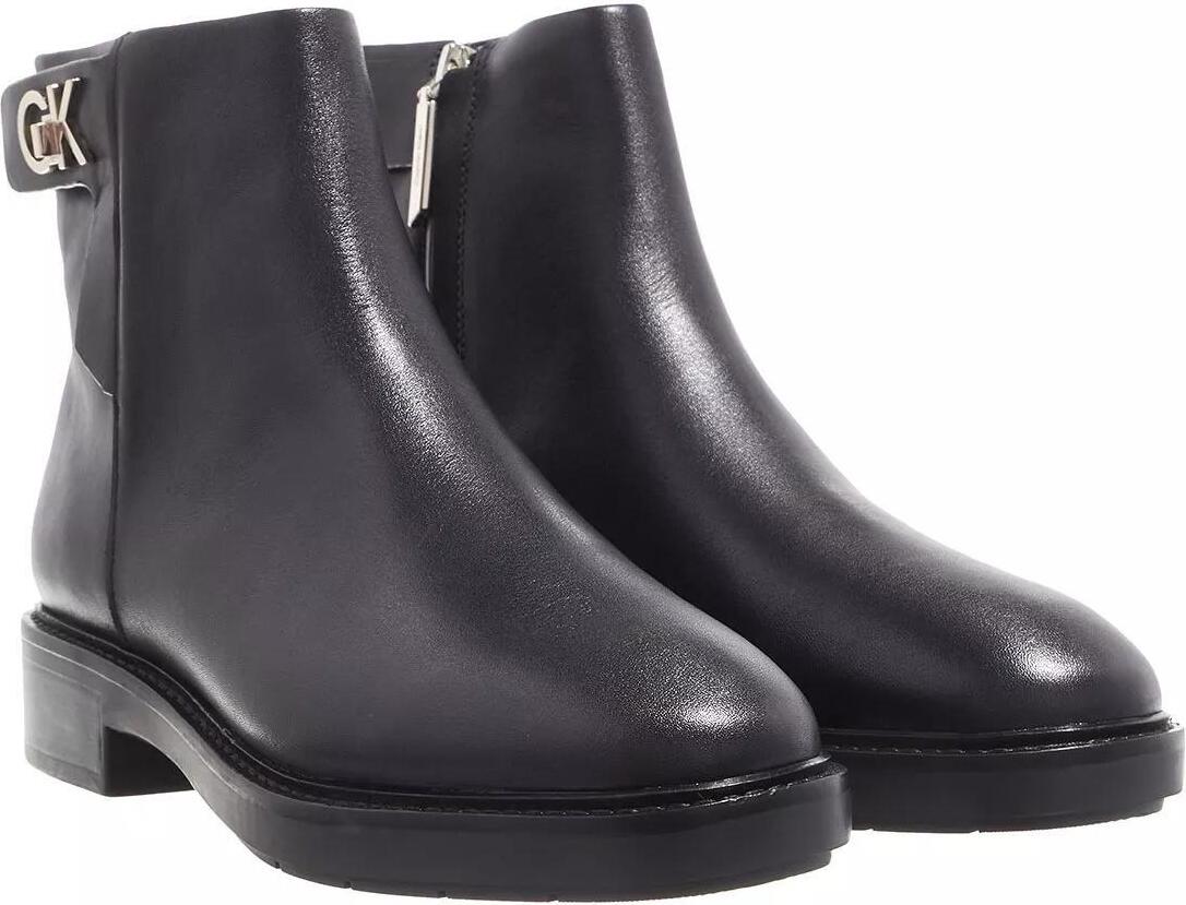 Calvin Klein Gumená podrážka členková obuv Whw-Lth Ck Black