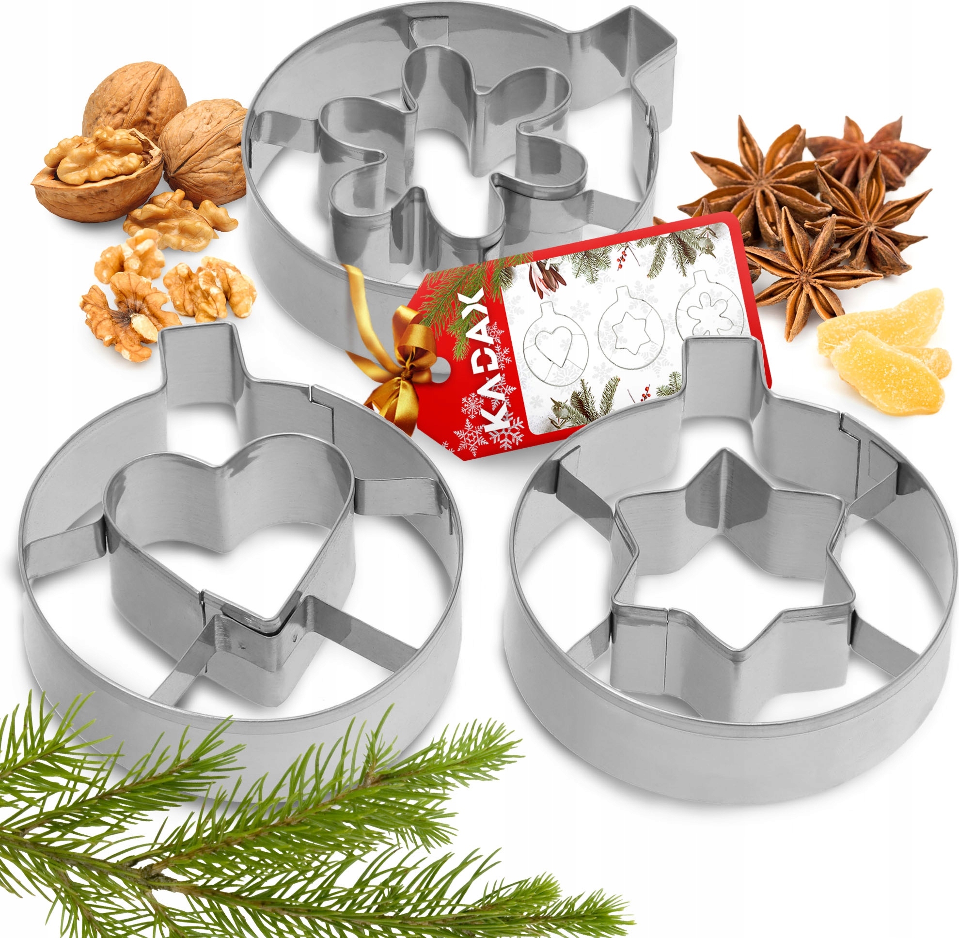 KADAX Ausstecher, Weihnachten Plätzchenausstecher aus Edelstahl, 3er Set K2502