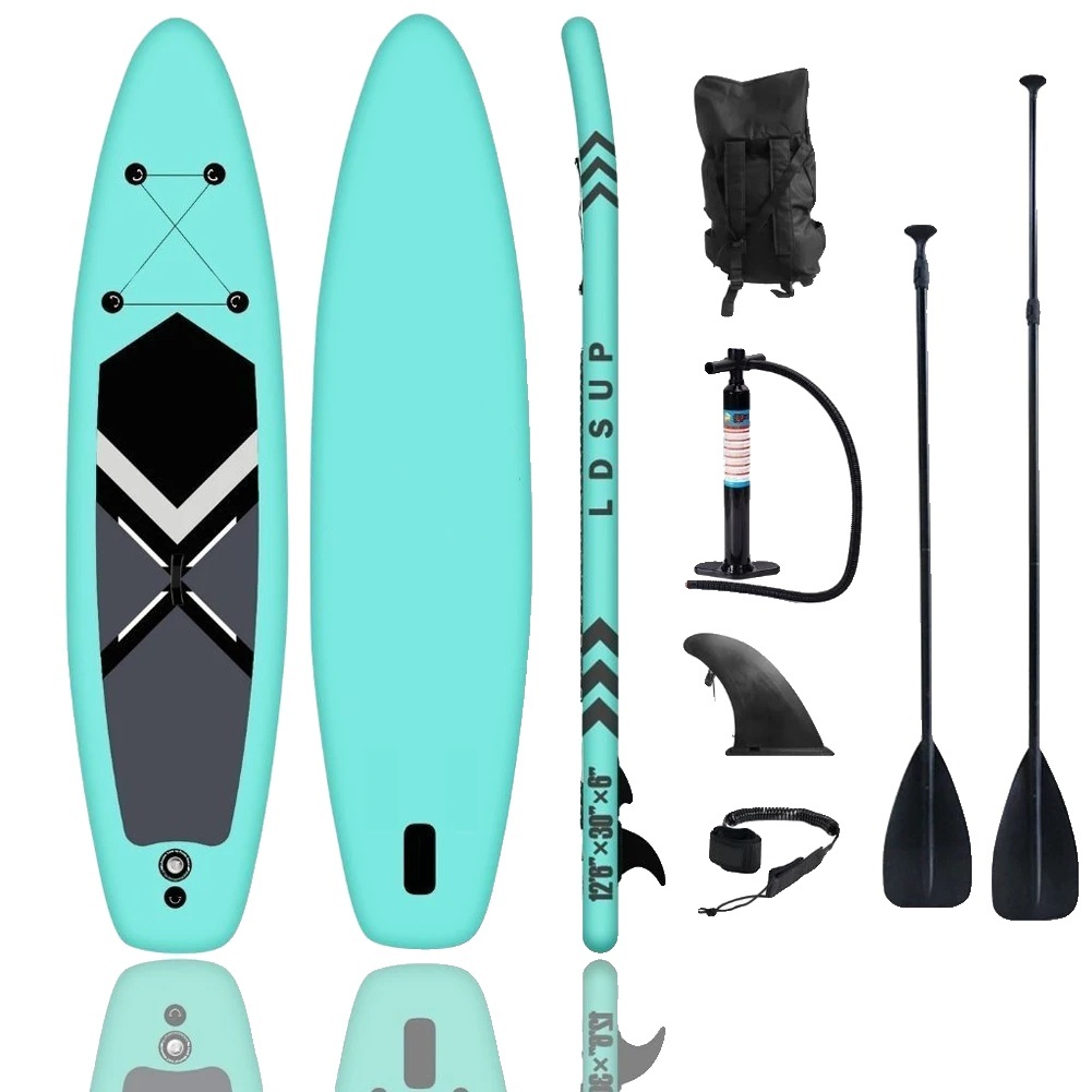 Nafukovací paddleboard, nosnosť 180 kg, nastaviteľná dĺžka pádla, modrý