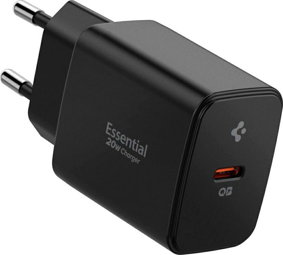 20W Spigen USB-C Wandladegert Schwarz