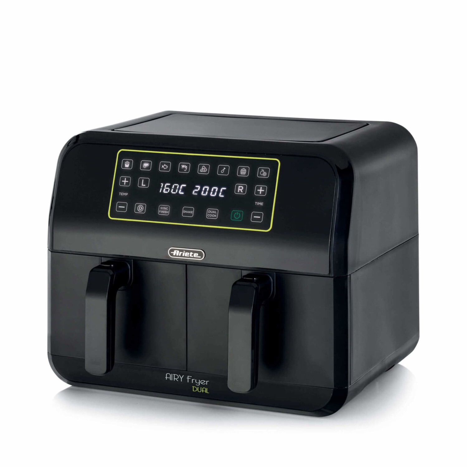 Ariete 4623 Airy Fryer Dual Air fritéza s dvojitým košom, 1700 W, 8 l, multifunkčná, čierna