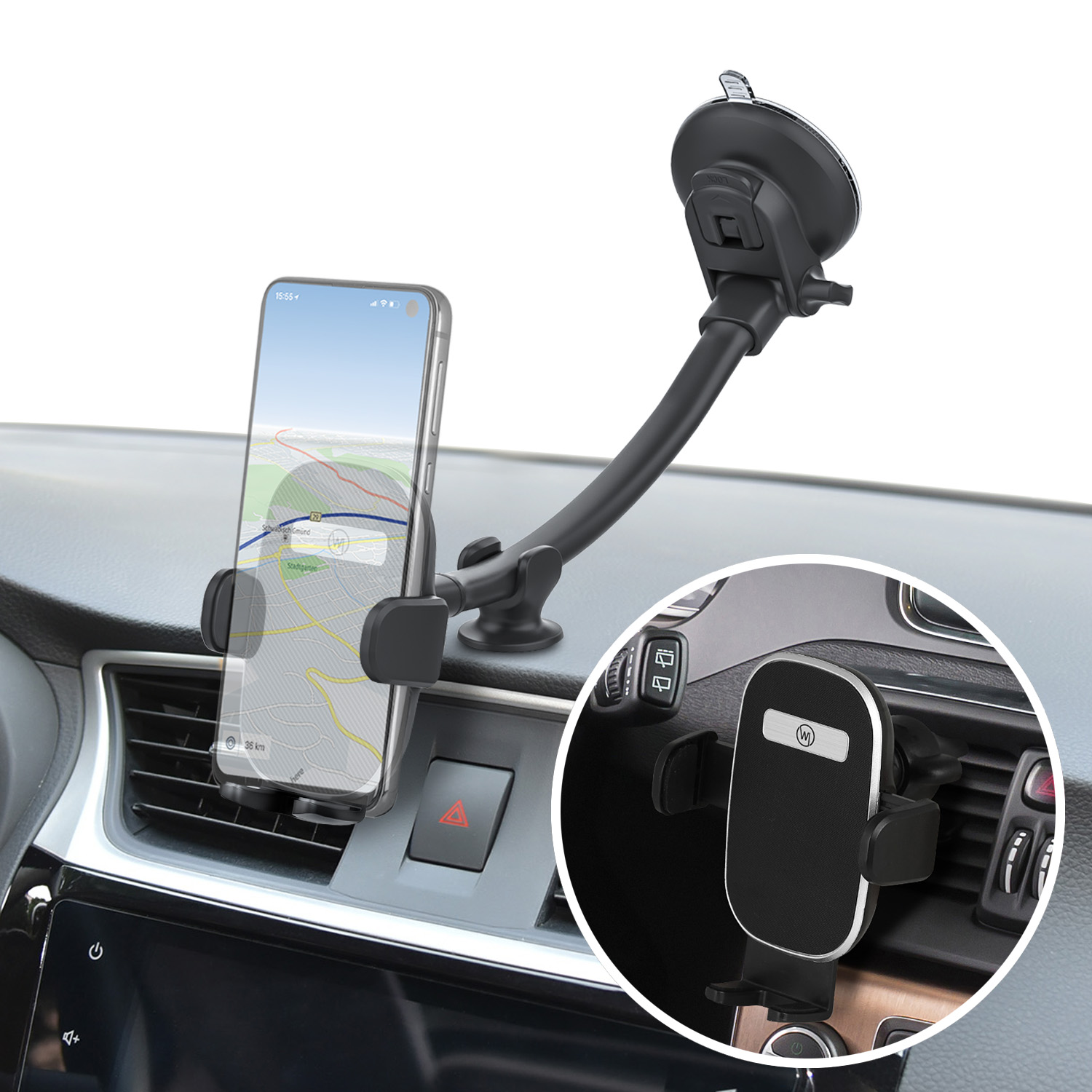 MidGard Auto Handy-Halterung ideal für Armaturenbrett oder Windschutzscheibe  Smartphone-Halterung