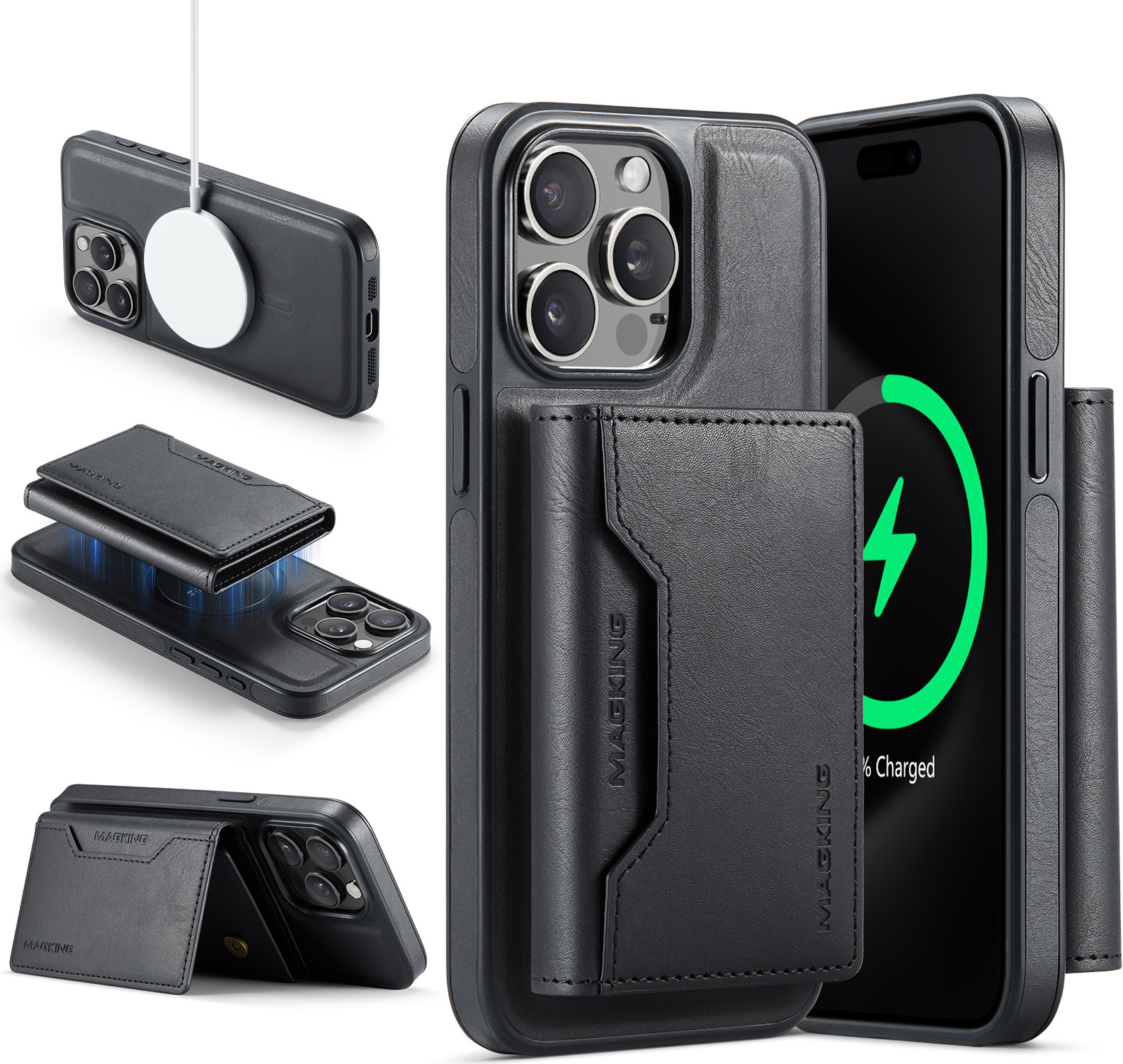 INF Puzdro M2 Magnetic Wallet Case pre iPhone 16 – čierne