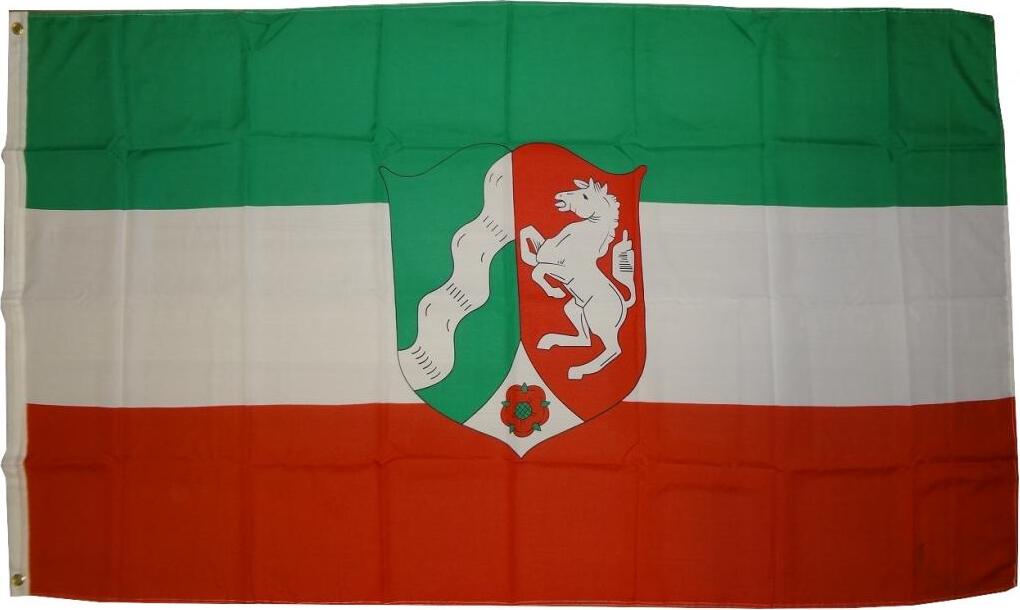 Bandiera Renania Settentrionale-Westfalia 1,5 X 0,9 M - Impermeabile, Multicolore, Alta Qualità - MM 16197