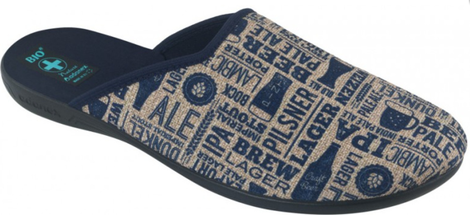 Herren Hausschuhe ADANEX Leo 27260 mit Biermotiv