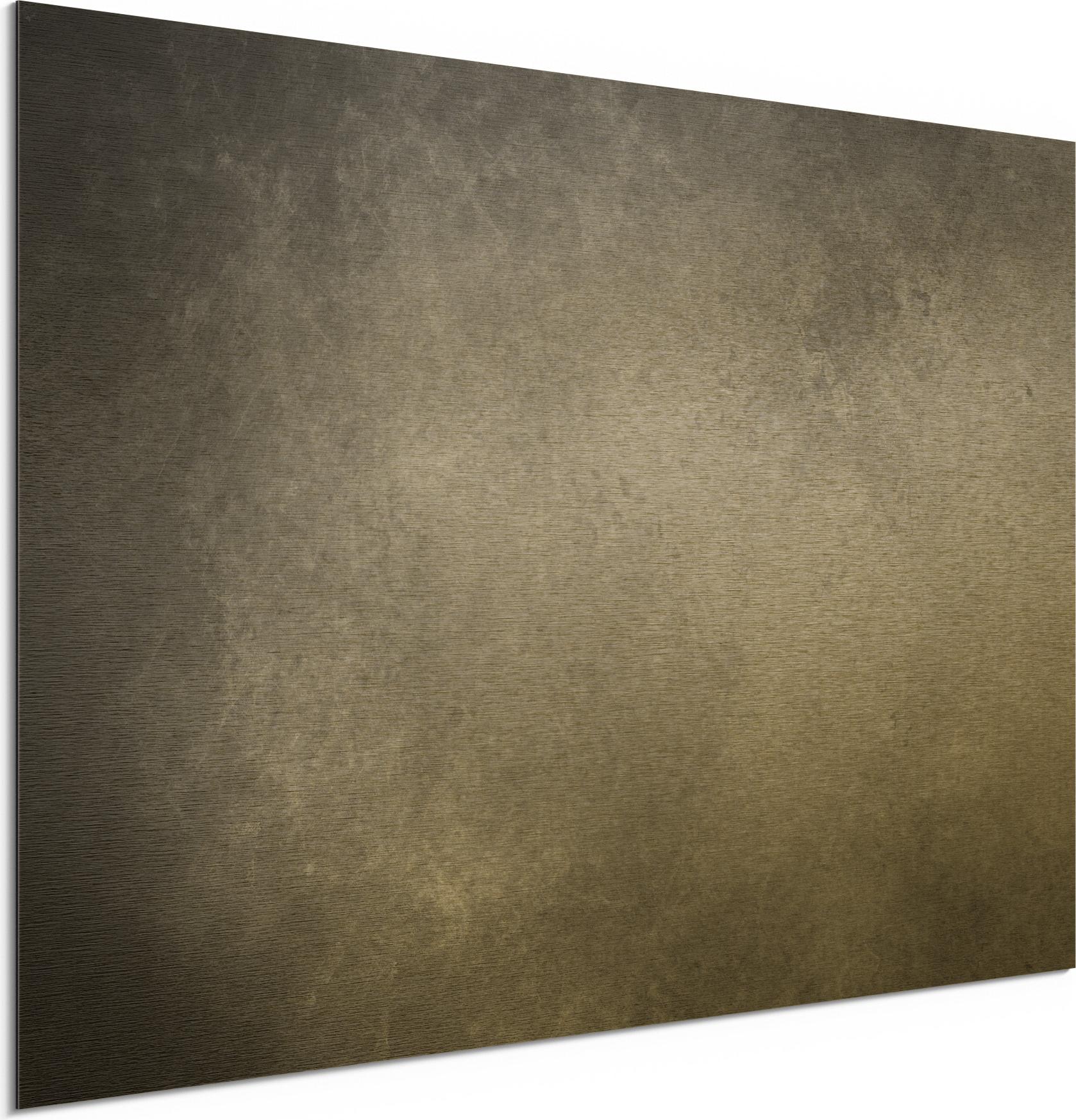 DEQORI Alu-Dibond Bild Gold 60x40 cm 'Leere Schultafel' Wandbild Metall dünn Design AD-60-40-G-1951-UV