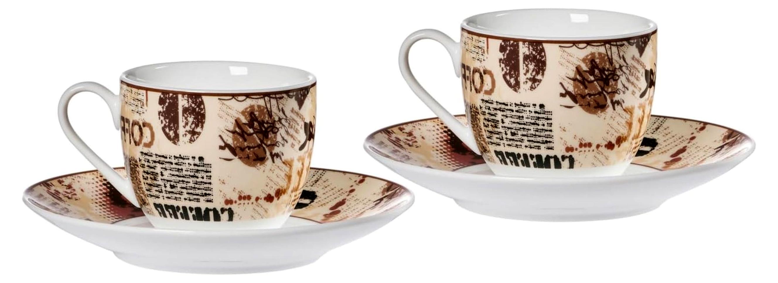 Markenlos Espresso-Set Crema | 4-teilig | 90 ml | Porzellan