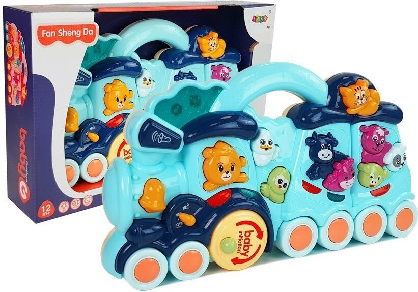 Leantoys Interaktives Babyspielzeug Lokomotive Tiergeräusche Blau