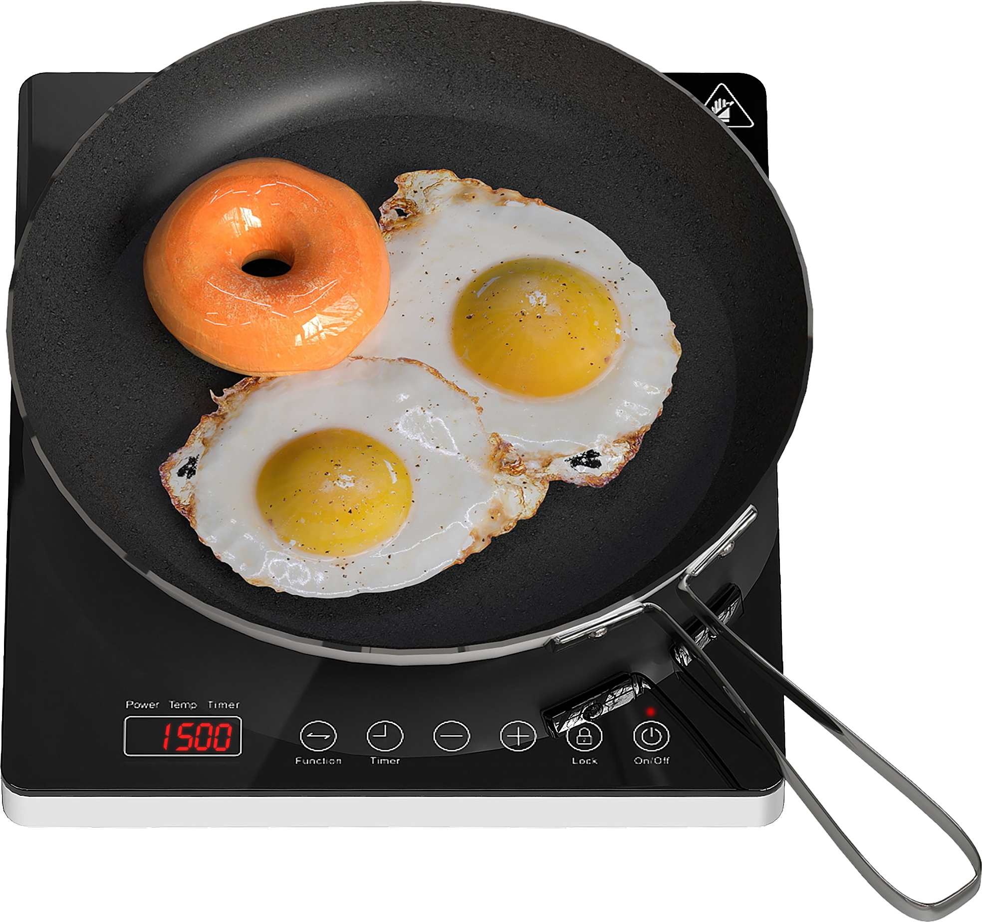 HOMCOM Indukčná varná doska Varná doska 1 platňa Prenosná indukčná varná doska s 10 stupňami výkonu a nastavením teploty, 2000 W, detský zámok, čierna farba