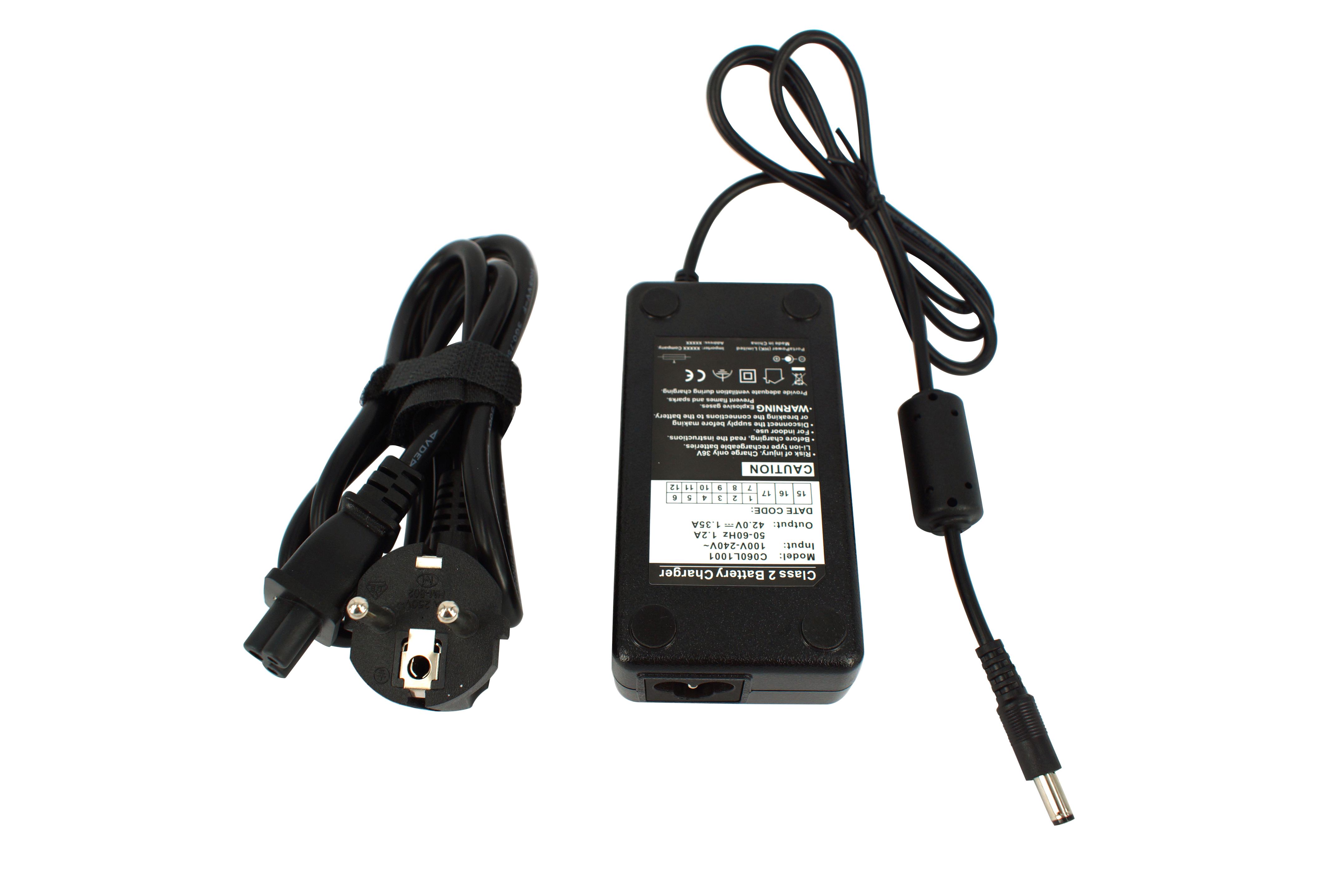 PowerSmart CM080L1002E.001 Batterie-Ladegerät (2,0 A (Ausgangsstrom) für  36V Elektrofahrrad, 42V (Ausgang), für Bafang BCB301, BCB201)