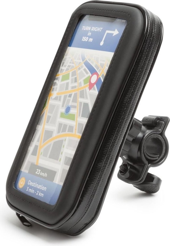 Wheelzone - držiak mobilného telefónu na riadidlá bicykla - max. 5,5" mobilný telefón - vodotesný dizajn - otočný o 360 stupňov