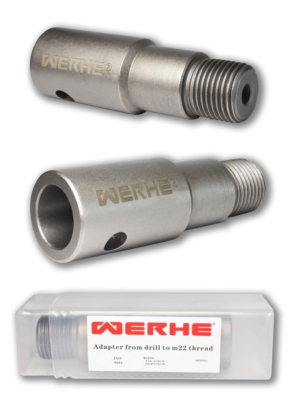 WERHE Adapter für den Übergang von Bohrgerät zu M22-Gewinde