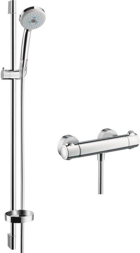 Duscharmaturenset mit Thermostat, 3 Heizarten und Duscharmatur 0,90 m - Chrom