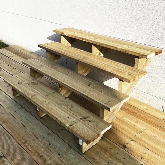 Famanu Außentreppe 4 Stufen - Holz 71 cm hoch und 29 cm tief