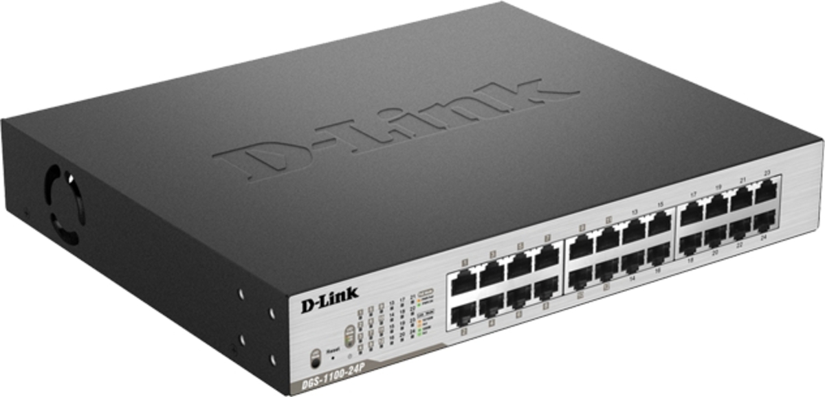 D-Link DGS-1100-24P-Port Layer2 EasySmart Gigabit Switch, 12x PoE