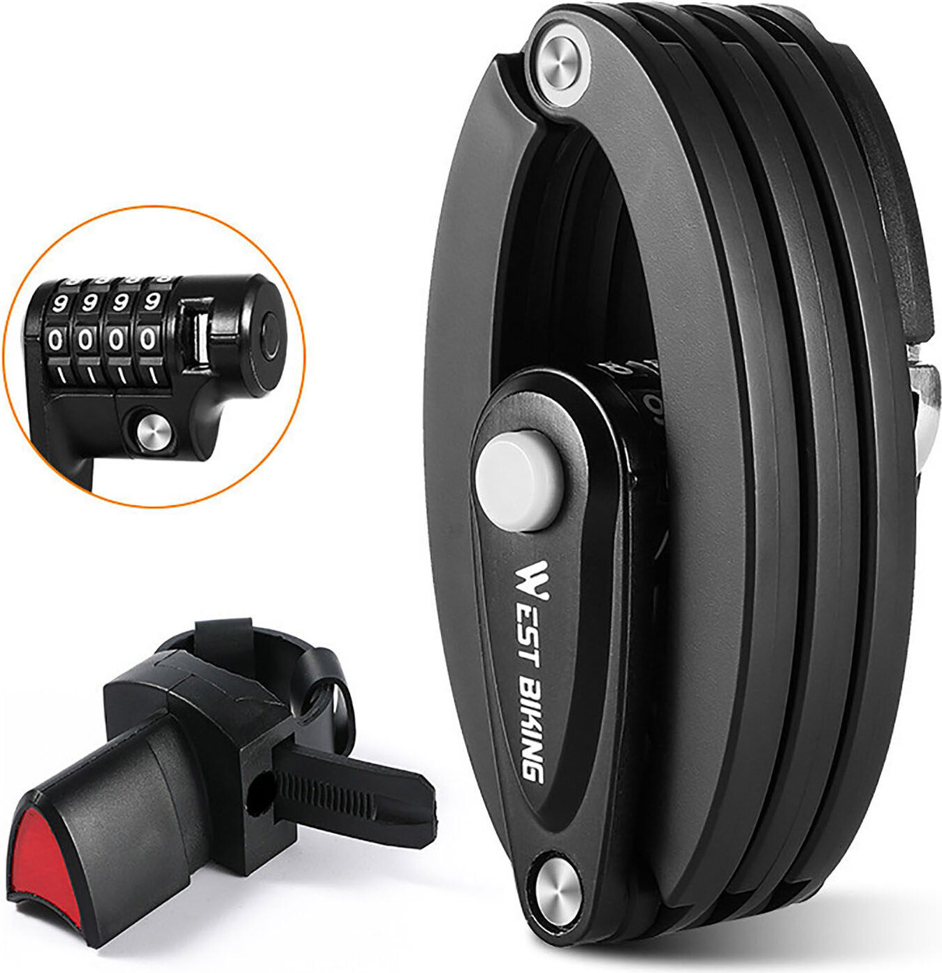 OKWISH Kettenschloss Faltschloss Kettenschloss Rahmenschloss Fahrradschloss Schlüssel Schloss Fahrrad Halter Länge Stärke Radschloss Retoo