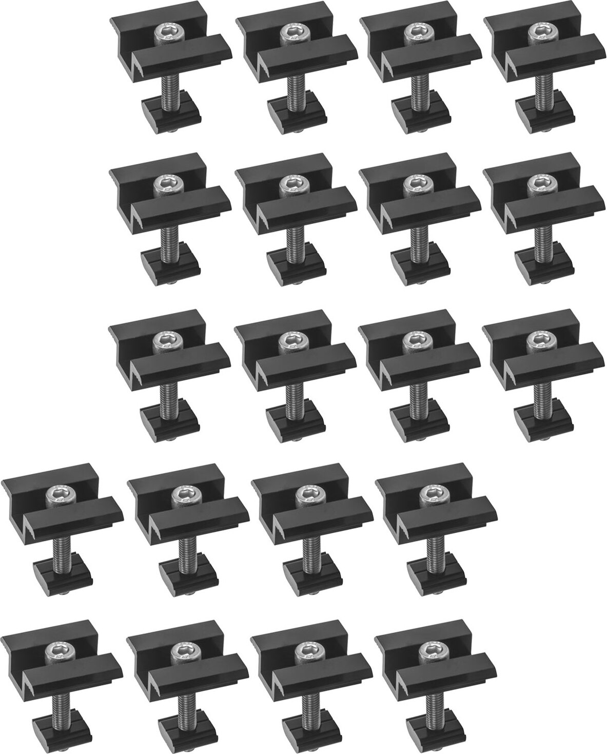 Avoltik 20er Set Solar Photovoltaik ALU Mittelklemme schwarz 35mm f Befestigung Schiene avoltik-3335041020