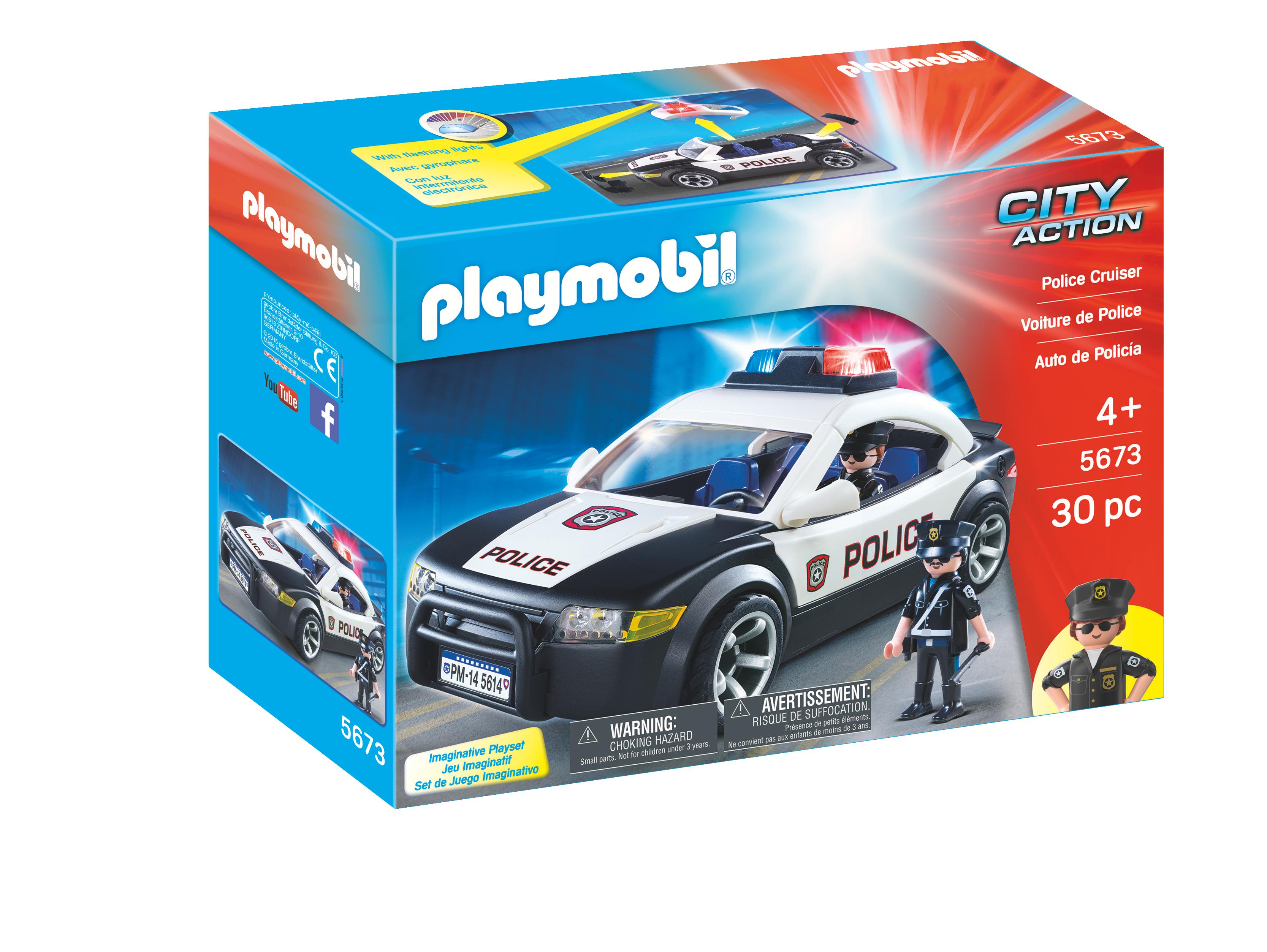 Playmobil 5673 Polizeiauto mit Blinklicht Polizei Auto Light City Action 