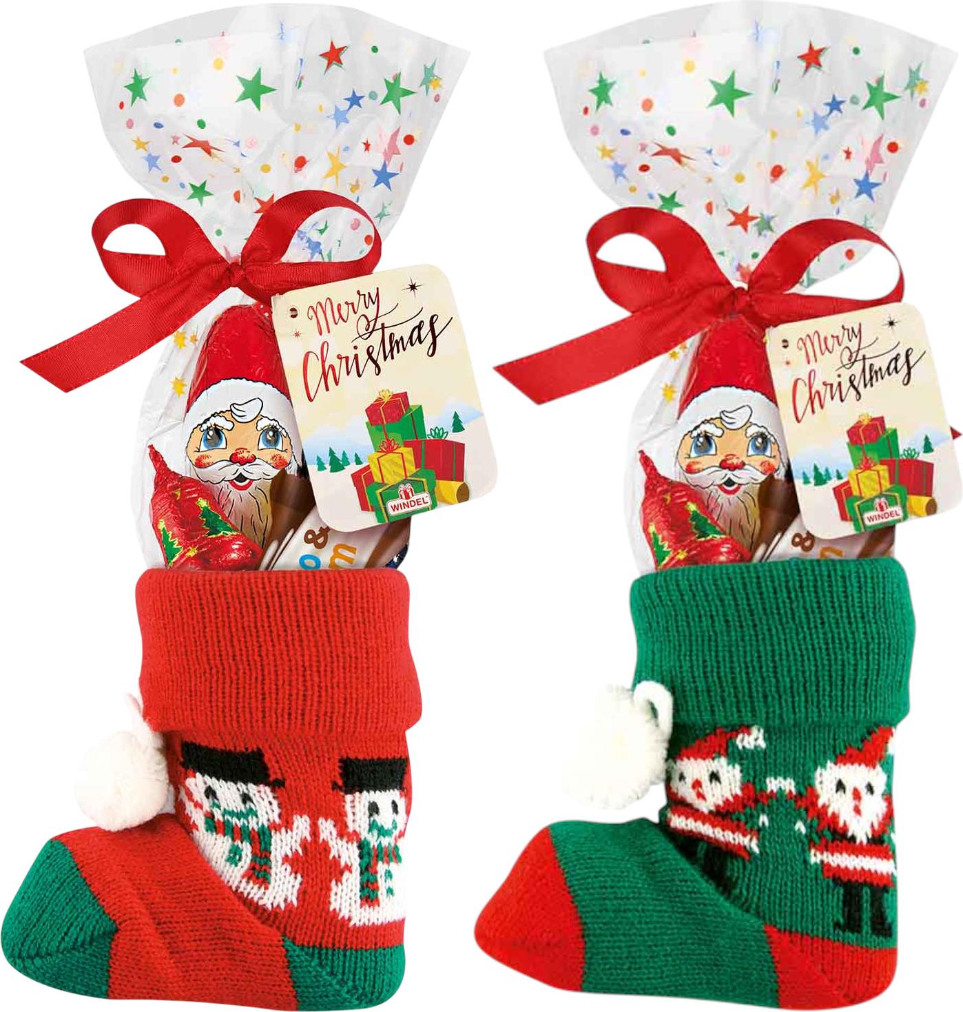 Windel Weihnachtlicher Sockenstiefel befüllt mit Schokolade 102g 65514