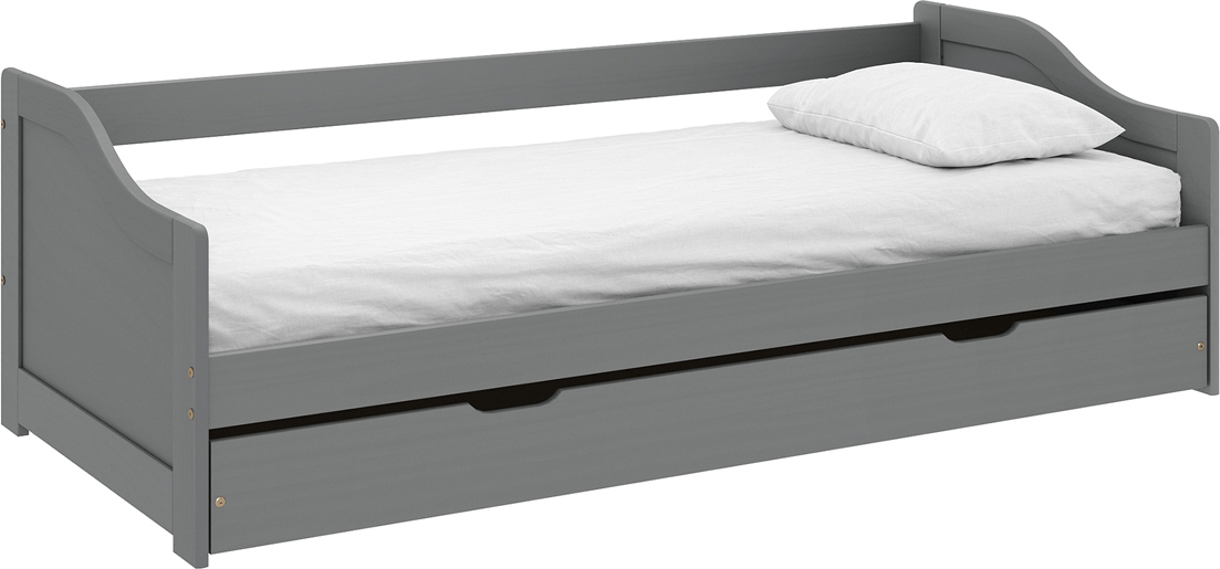 Kondela Einzelbett aus Holz mit Zustellbett Laura New 90 – grau
