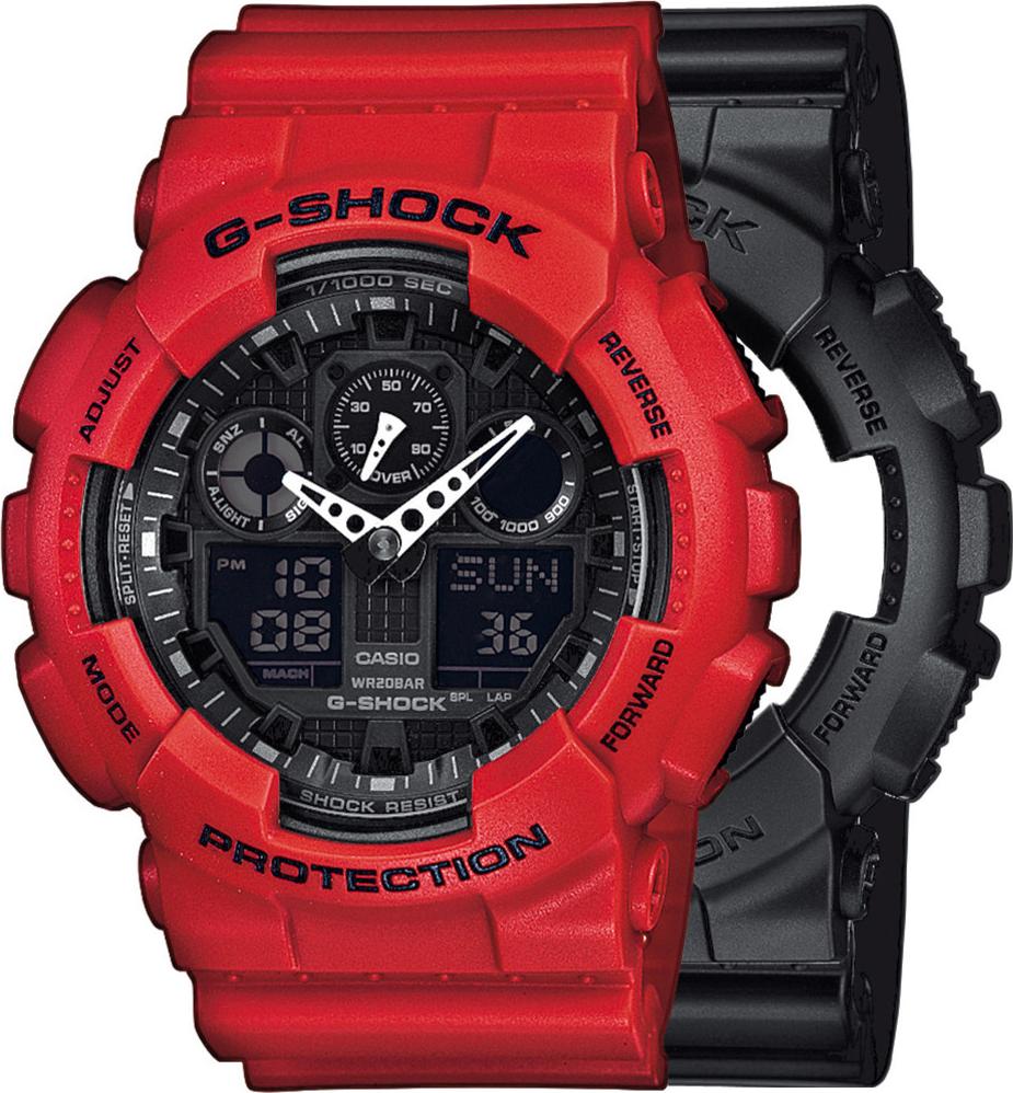 Casio G-Shock SET GA-100-1A1ER hodinky + BEZEL 10395289 + BAND 10395226 20BAR