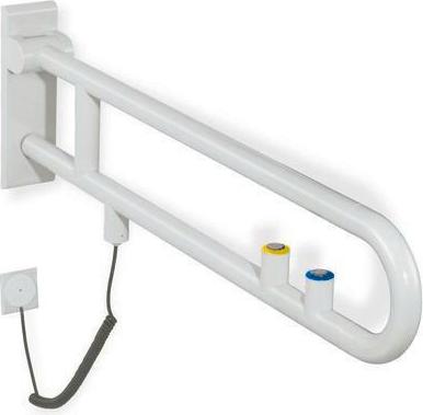 Hewi Sttzklappgriff E-Ausfhrung Serie 801 drehbar, Spl-/Funktionstaste gelb 900 mm umbra 801.50.520 84