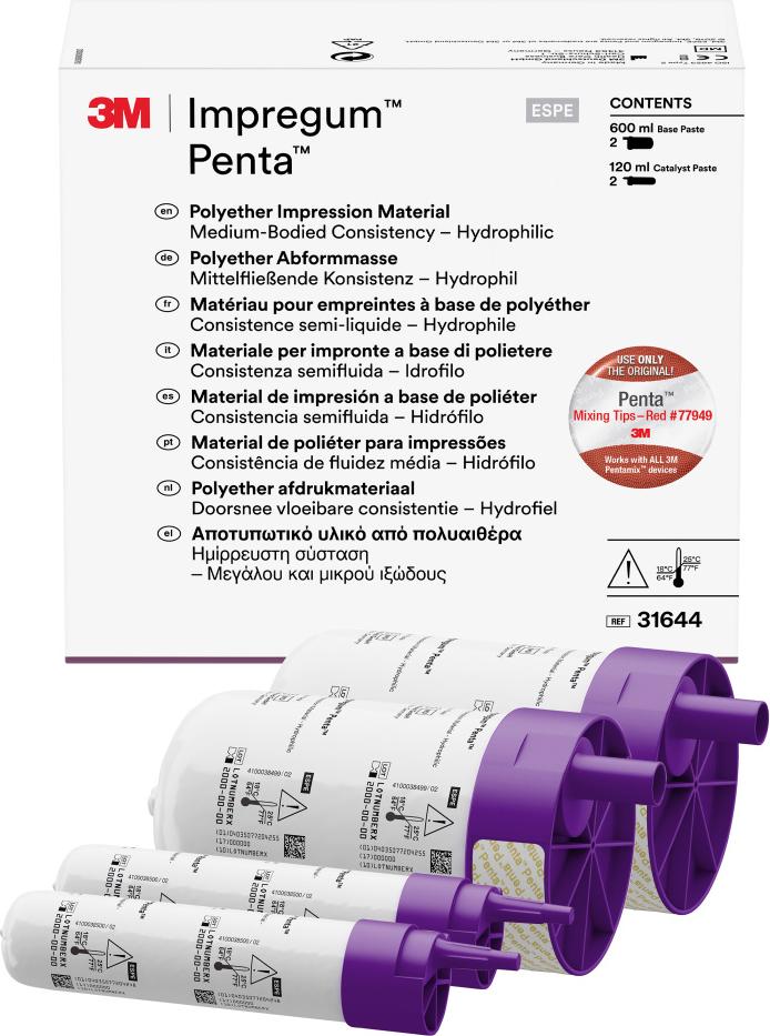 3M ESPE 3M Impregum Penta Polyether-Abformmaterial Refill Pa mit konstanter Fließfähigkeit und hoher Detailwiedergabe 31644