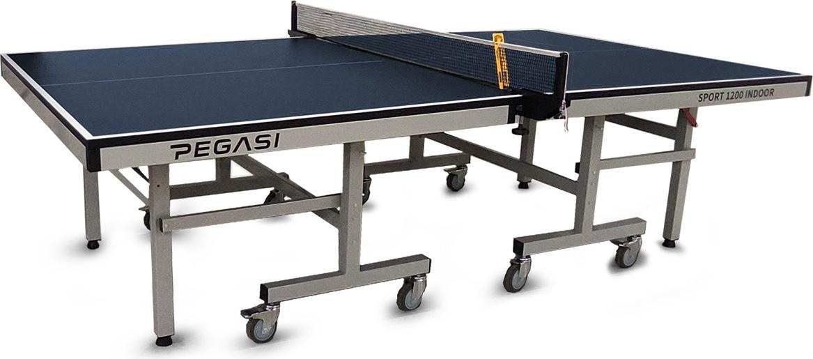 Pegasi Tischtennisplatte 1200 Pro - Indoor Tischtennis - Tischtennistisch Klappbar - Tischtennisplatte Indoor - Faltbare tischtennisplatte - Table Indoor - Inkl. Netz & Zähler - Blau PEG-T1200-BLUE
